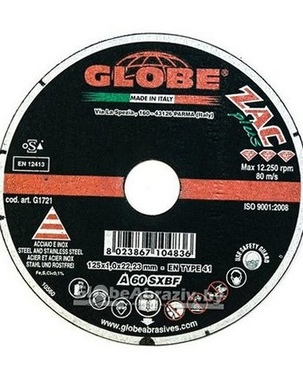 Круг отрезной по металлу Globe ZAC 115х1.6х22.2